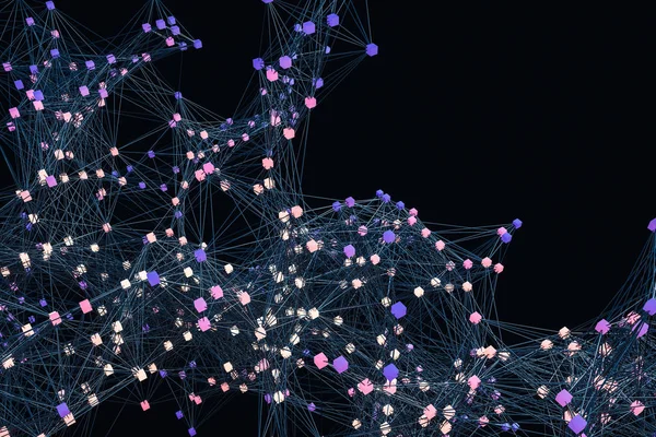 Varyasyonel çizgilerle parlayan düğümler, 3d render