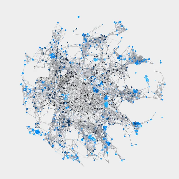 Gloeiende knooppunten met variationele lijnen, 3D-rendering — Stockfoto