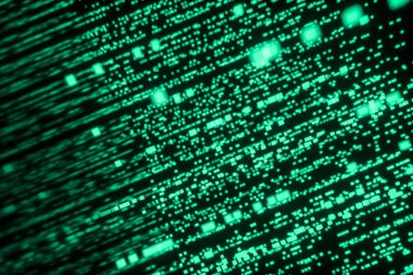 Koyu arka plana sahip parlayan dijital çizgiler, 3d render