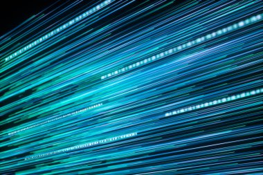 Sayılardan oluşan dijital çizgiler, küre büyük veri arka planı, 3d render