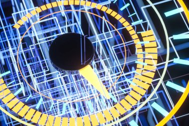 Parlayan çizgiler, 3d render ile pano dijital çizim