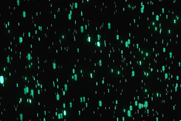 Glowing binary digit with dark background, 3d rendering — Stok Foto