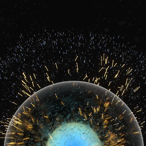 Клетка, окруженная мембраной, концепция биотехнологии, 3d рендеринг — стоковое фото