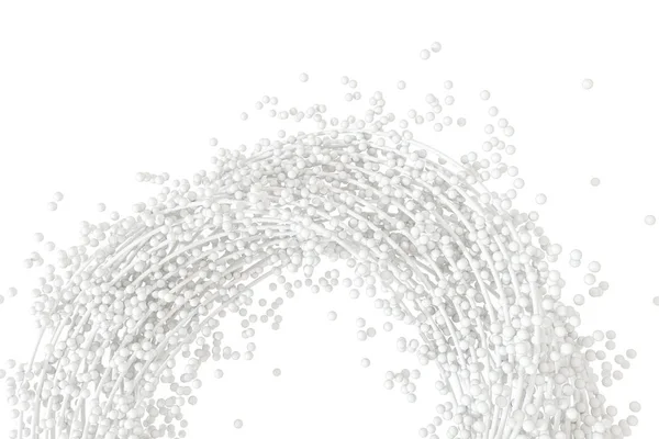 Een massa van vloeiende bollen met witte achtergrond, 3d rendering. — Stockfoto