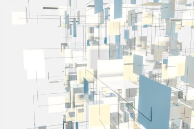 Kare düzlemlerden oluşan üç boyutlu bir uzay..