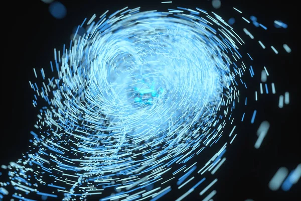 高速涡旋粒子，3D渲染. — 图库照片