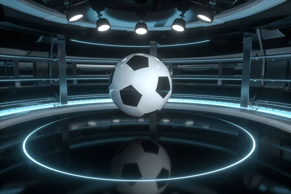 Futebol e cenas de arena indoor, renderização 3d . — Fotografia de Stock
