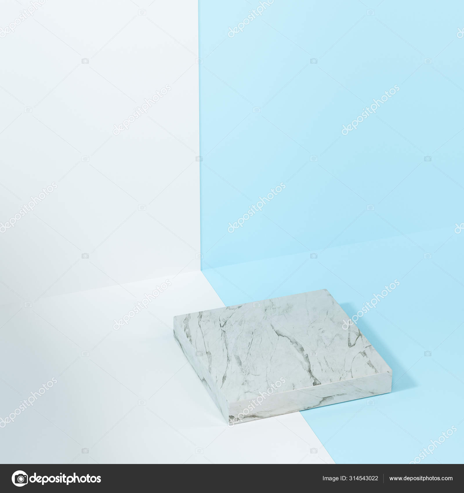Square platform with solid color background, 3d rendering. Stock Photo ...