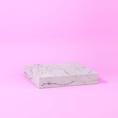 Kare platform, sağlam renk arkaplanı, 3d görüntüleme.