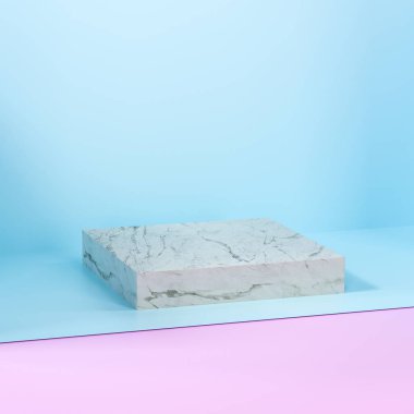 Kare platform, sağlam renk arkaplanı, 3d görüntüleme.