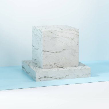 Kare platform, sağlam renk arkaplanı, 3d görüntüleme.