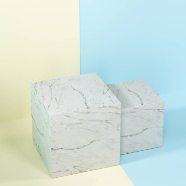 Kare platform, sağlam renk arkaplanı, 3d görüntüleme.