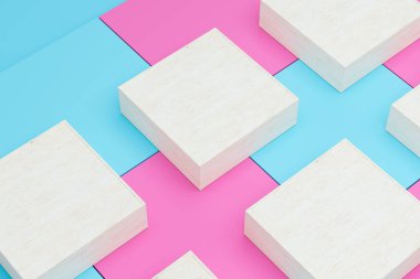 Kare platform, sağlam renk arkaplanı, 3d görüntüleme.