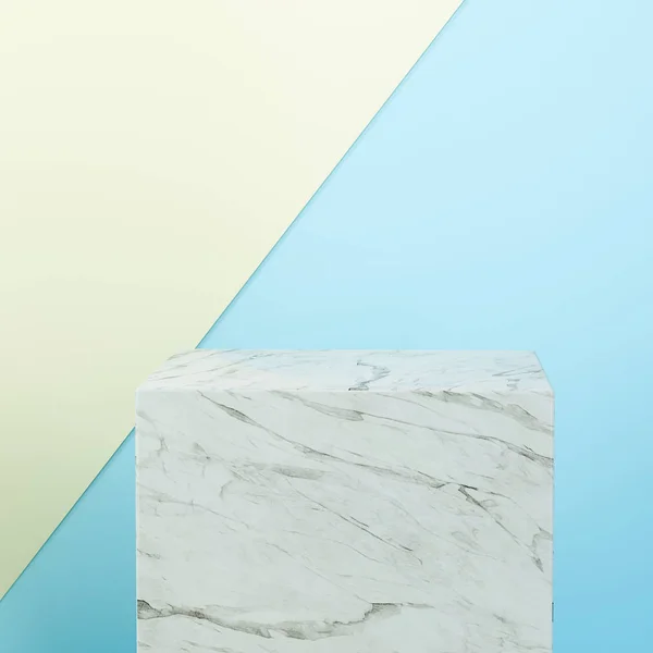 Square platform with solid color background, 3d rendering. - Stock ...