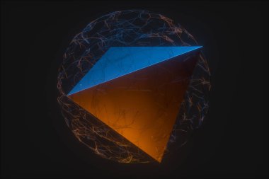 Parlak çizgiler ve yaratıcı geometriler, 3 boyutlu oluşturma.