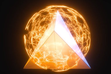 Parlak çizgiler ve yaratıcı geometriler, 3 boyutlu oluşturma.