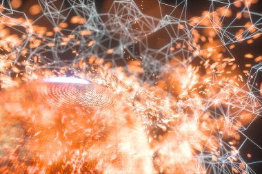 Parlak çizgiler ve yaratıcı geometriler, 3 boyutlu oluşturma.