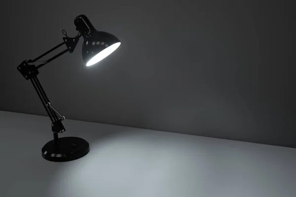 Schwarze Dekorlampen Mit Leerem Schreibtischhintergrund Rendering Digitale Computerzeichnung — Stockfoto