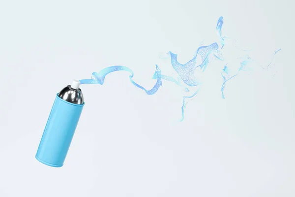 Spruzzare Particelle Polvere Provenienti Dalla Bomboletta Spray Rendering Disegno Digitale — Foto Stock