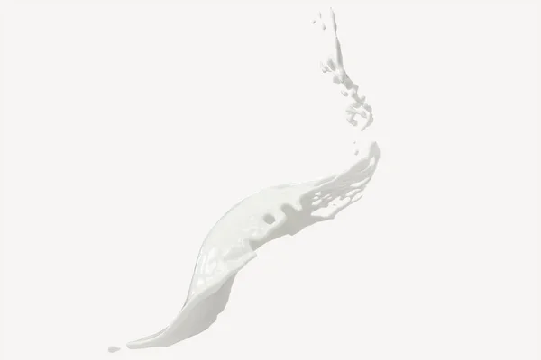 Beyaz Arka Planda Süt Sıçratma Boyutlu Görüntüleme Bilgisayar Dijital Çizimi — Stok fotoğraf