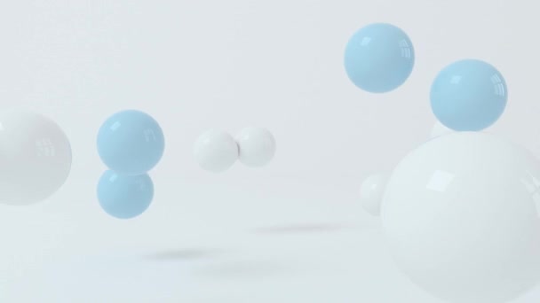 Bouncing soft balls mit weißem Hintergrund, 3D-Rendering. — Stockvideo