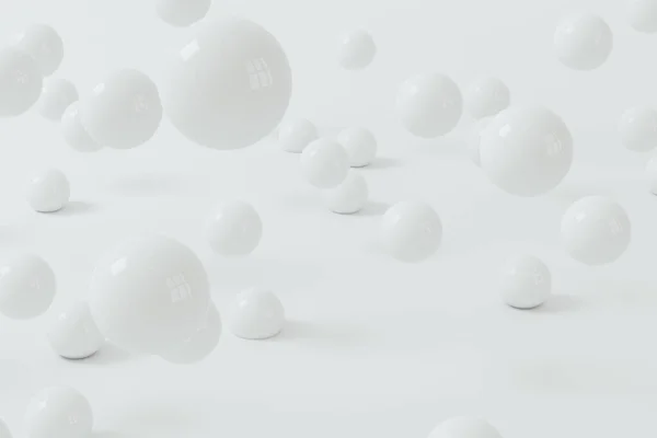 Відбиваються Які Кульки Білим Тлом Рендеринг Комп Ютерне Цифрове Креслення — стокове фото