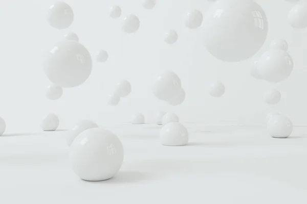 Bouncing Soft Balls White Background Rendering Computer Digital Drawing — Stock Photo, Image