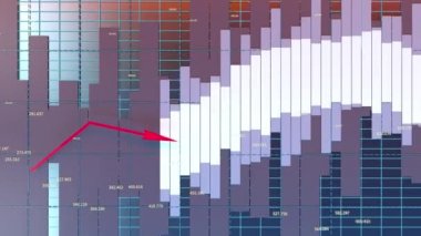 Ekonomik verilerin büyüyen oku, finansal istatistik, 3D oluşturma.