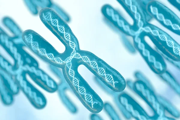 Chromosoom Met Witte Achtergrond Rendering Digitale Computertekening — Stockfoto