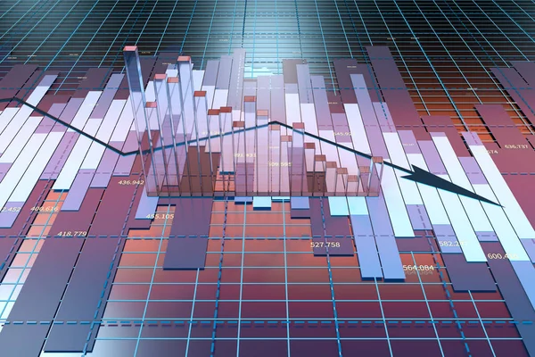 Nedgangen Økonomiske Data Foretaksstatistikk Rendering Datategning – stockfoto