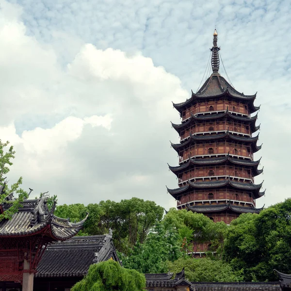 Ősi Északi Templomtorony Suzhou Kína Mérföldköve Fotó Suzhou Kína — Stock Fotó