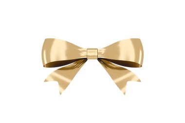 Beyaz arkaplanlı, 3 boyutlu, altın düğümlü. Bilgisayar dijital çizimi.