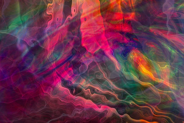 Wave Kleurrijke Schilderij Patroon Met Donkere Achtergrond Rendering Digitale Computertekening — Stockfoto