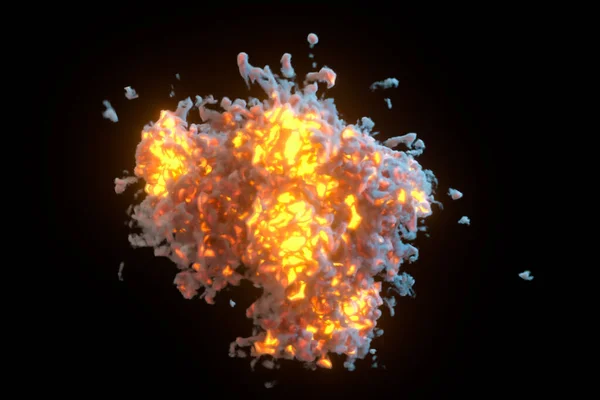 Llama Explosiva Con Fondo Oscuro Representación Dibujo Digital Informático —  Fotos de Stock