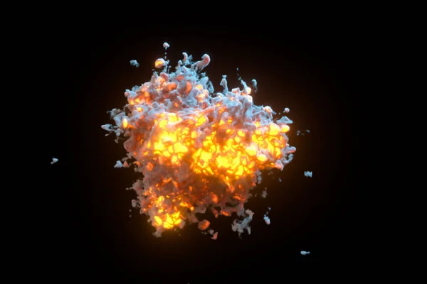 Explosive Flamme Mit Dunklem Hintergrund Rendering Digitale Computerzeichnung — Stockfoto