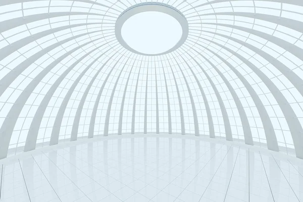 Round hall architecture background, 3d rendering. Computer digital drawing.