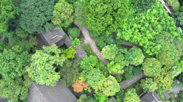 Aerial ősi hagyományos kert, Suzhou kert, Kínában. — Stock videók