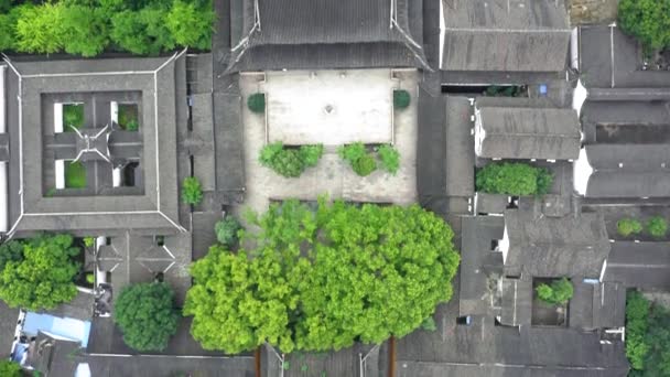 Aérea del jardín tradicional antiguo, jardín de Suzhou, en China . — Vídeo de stock