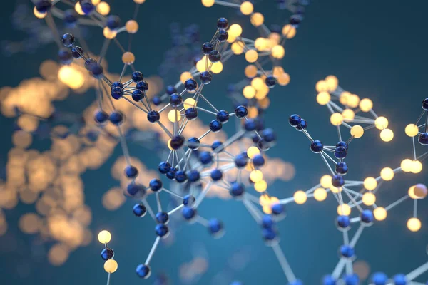 Bağlantı Kısıtlamaları Olan Mavi Biyoloji Izgarası Boyutlu Görüntüleme Bilgisayar Dijital — Stok fotoğraf
