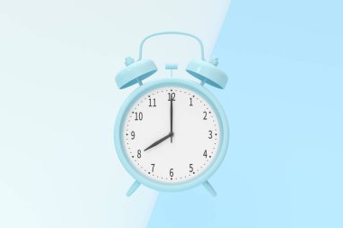 Klasik çalar saat, zaman kavramı, 3 boyutlu görüntüleme. Bilgisayar dijital çizimi.