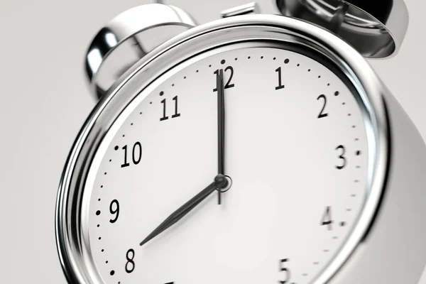 Relógio Alarme Clássico Conceito Tempo Renderização Desenho Digital Computador — Fotografia de Stock