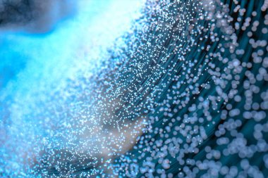 Siyah arkaplanlı parıltılı, 3D görüntülü. Bilgisayar dijital çizimi.