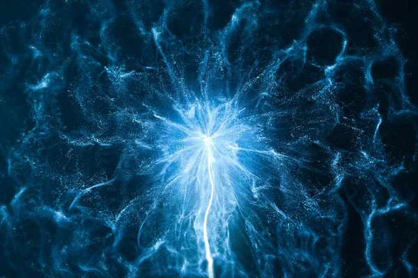 青い輝く炎 ファンタジー波のパターン 3Dレンダリング コンピュータ デジタル ドローイング — ストック写真