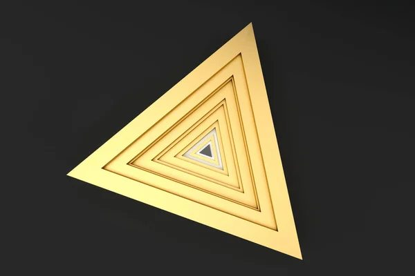 Quadro Metal Triângulo Polido Renderização Desenho Digital Computador — Fotografia de Stock