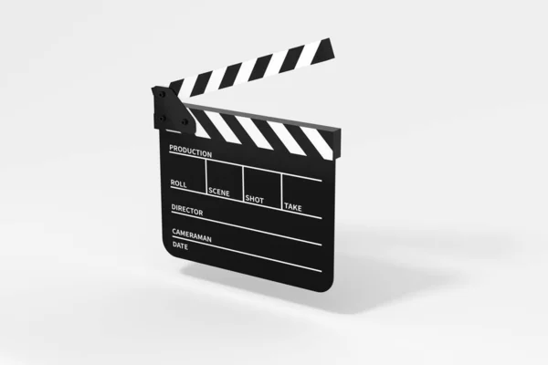 Clapper Board White Background Rendering Computer Digital Drawing — Stock Photo, Image