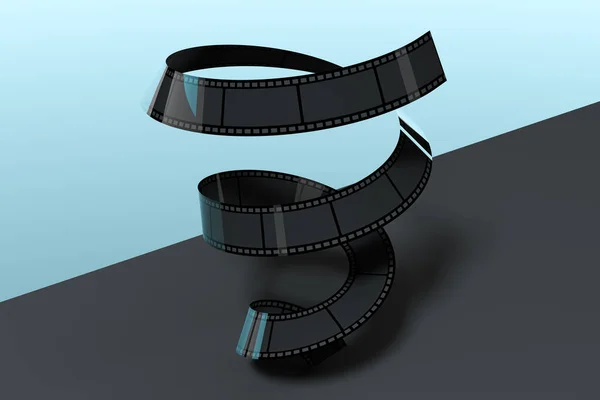 Film Tapes Dark Background Rendering Computer Digital Drawing — Stock Photo, Image