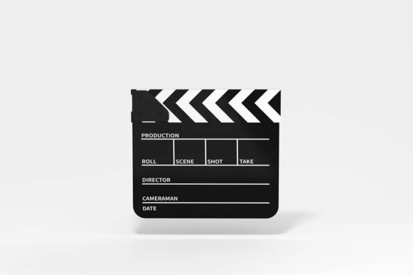 Clapper Board White Background Rendering Computer Digital Drawing — Stock Photo, Image