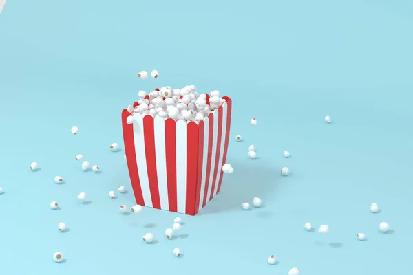 Rozrzucony Popcorn Słodkie Jedzenie Renderowanie Cyfrowy Rysunek Komputera — Zdjęcie stockowe