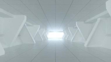 Beyaz tünelde ilerliyoruz. Sonunda ışık var. 3D görüntüleme..
