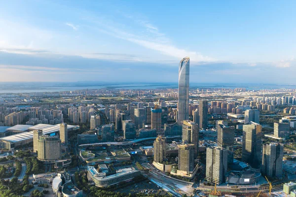 Edifícios Cidade Pelo Lago Jinji Suzhou China Foto Parque Industrial — Fotografia de Stock